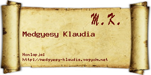 Medgyesy Klaudia névjegykártya